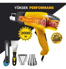 Resim Proxtech Profesyonel Bakır Sargılı 2 Kademeli Isı Ayarlı Sıcak Hava Üfleme Tabancası 
