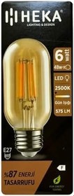 Resim Heka LED Ampul, 6W (48W), 2500K Günışığı, E27 Duy, Şeffaf, 5 Adet 