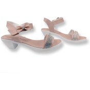 Resim galya shoes Kız Çocukpudra Topuklu Cırtlı Sandalet Düğün Ayakkabı Tipi Transparan 