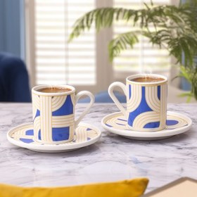 Resim Aryıldız Havana Mavi 2 Kişilik 4 Parça Kahve Fincan Takımı 90 ml 