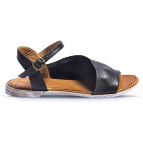 Resim Bueno Shoes Siyah Deri Kadın Düz Sandalet 01wn5001 