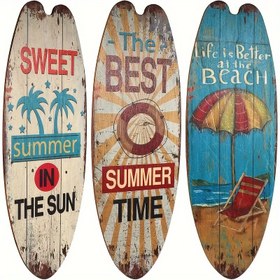 Resim 3 adet Plaj Temalı Ahşap Surfboard Duvar Dekoru Seti, Vintage Güneş ve Yaz Alıntıları, Palmiye Ağacı ve Şemsiye Tasarımı, Kahverengi, Üretilen Ahşap, Asma Bağlantısı ile, Elektrik Gerektirmez, Oturma Odası, Yatak Odası, Banyo, Sevgililer Günü, Duş, Paskalya, Hanuka, Doğum Günü, St. Patrick's Günü için, Evrensel, Baba Günü, Anne Günü, Bahar 