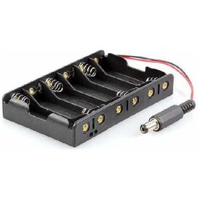 Resim 6'Lı Aa Pil Yuvası Barrel Jack Çıkışlı 