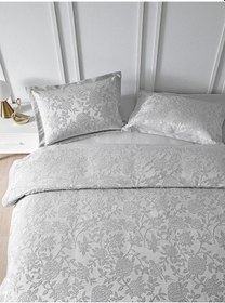 Resim Yatak Örtüsü Seti Jakarlı Estela Açık Gri 