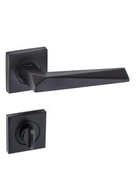 Resim Doğanlar Konsept Prizma Lüx Kare Rozetli Kapı Kolu Mat Siyah 