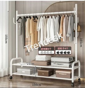 Resim Metal Beyaz Portmanto Konfeksiyon Askısı Ayaklı Askılık Elbise Askılığı 155 150 Cm Beyaz 