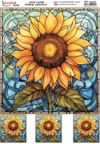 Resim Pirinç Dekopaj Kağıdı 30x42cm Pt-1450 Ayçiçeği 