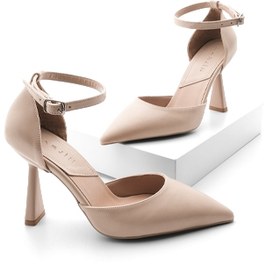 Resim Kadın Stiletto Topuklu Ayakkabı Enti - Bej 