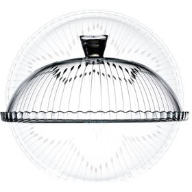 Resim Decocia Cam Kapaklı Kek Fanusu Vega Desenli 