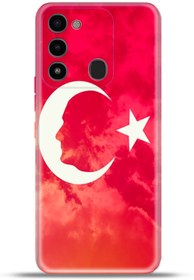 Resim TECNO Spark 8c Uyumlu Kılıf Esnek Silikon Kapak Kamera Koruma Özel Tasarım - Ay Yildiz Atatürk 
