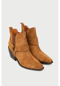 Resim Deery Kadın Hakiki Süet Taba Renk Western Bot - Z1563ztbac01 Taba 