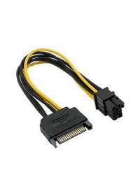 Resim 4582 15 Pin Sata To 6 Pin Ekran Kartı Power Anakart Güç Kablosu 