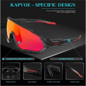 Resim Kapvoe Gloomy Değişebilir 5 Lens Mtb Polarize Bisiklet Spor Dağ Kayak Gözlüğü 