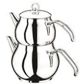 Resim Oms Paslanmaz Çelik Orta Boy Çaydanlık Gri 