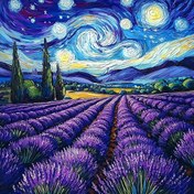 Resim 1 adet JOZYSH Van Gogh'un Lavanta Çapraz Dikiş Nakış Kiti, 40x40cm/15.7x15.7 İnç, Kumaş Malzeme, Baskılı Şema, İplikler, İğne & Talimatlar İçerir, Ev Duvar Dekor Sanatı Hediyesi, Oturma Odası Yatak Odası, Dekoratif Boyama, Nakış Kumaşı 