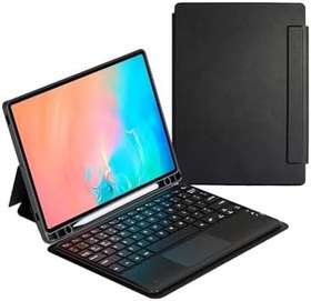 Resim Samsung Galaxy Tab S9 ile uyumlu FE Border Keyboard Bluetooh Bağlantılı Standlı Klavyeli Tablet Kılıfı Siyah 