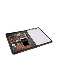 Resim 2K 9001 A4 Suni Deri Telefon Kılıflı Fermuarlı Sekreterlik Kahverengi 
