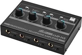 Resim AMP-14 4 Kanallı Kulaklık Amplifikatörü RCA/6.35mm/3.5mm Giriş Kontrollü Kompakt Stereo Kulaklık Amplifikatörü-Sazoley 