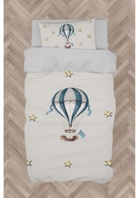 Resim Mekta Home Bebek Ve Çocuk Odası Uçan Balon Ve Yıldızlar Desenli Nevresim Takımı 