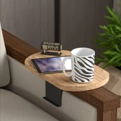 Resim Reyo Dekoratif Yan Sehpa Oval Atlantik Çam 