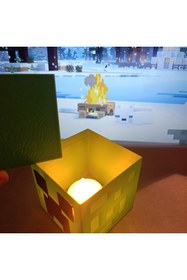 Resim Genel Markalar Yeşil Minecraft Creeper Tealight LED Lamba, dekoratif ve sıcak atmosfer sağlar 