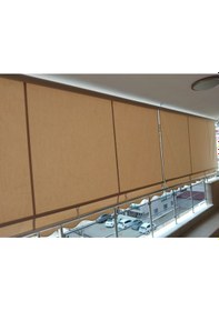 Resim Balkon Stor Perde Mavi Ve Krem Çizgili Akrilik Kumaş 200 X 230 Mavi - Krem 