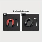 Resim Cloudstore Evrensel Motosiklet Kaymaz Yanlık Tabanı - Kırmızı 2+siyah 2 Adet Genişletilmiş Ayaklık Aksesuarı 