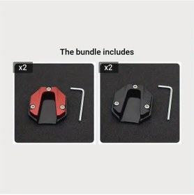 Resim Cloudstore Evrensel Motosiklet Kaymaz Yanlık Tabanı - Kırmızı 2+siyah 2 Adet Genişletilmiş Ayaklık Aksesuarı 