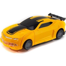 Resim Robota Dönüşen Araba Transformers Sarı Işıklı Sesli 15 Cm 