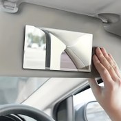 Resim 1 Fit Araba Güneşlik Makyaj Aynası - Paslanmaz Çelik, Düz Lens, Tüm Araçlar İçin Dikdörtgen Tasarım - Arka Görüş Güvenliğini ve Stili Artırır 