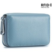 Resim Antı-rfıd İnek Deri Kartvizitlik Kadın/erkek Siyah/sarı/turuncu/bej/yeşil/mavi/pembe/kırmızı Kımlık Kredi Kartı Tutucu Cüzdan Çok Renkli 