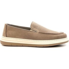 Resim Greyder 64696 Erkek Hakiki Deri Baskılı Lastikli Comfort Casual Ayakkabı Bej 