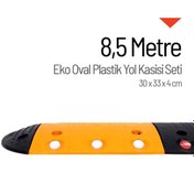 Resim İleri Trafik Eko Oval Plastik Hız Kesici Kapaklı Set, Yol Kasisi 30 x 33 x 4 cm - 8,5 metre 
