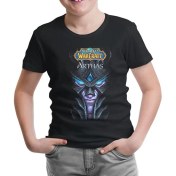 Resim Lord T-Shirt LordT-Shirt World Warcraft - Arthas Siyah Çocuk Tshirt 