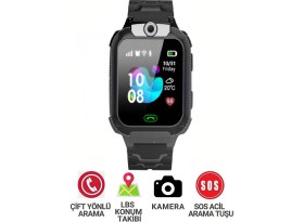 Resim SmartBaby Q12 LBS Konumlu Akıllı Çocuk Takip Saati Sim Kartlı Arama, Kameralı, Gizli Dinleme Özellikli 