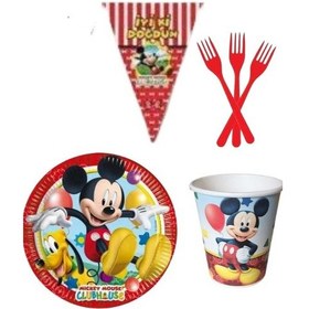 Resim Mickey Mouse 8 Kişilik Erkek Doğum Günü 4 Parçalı Mini Set Erkek 