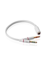 Resim 3.5 MM Altın Uçlu Stereo Kulaklık Dönüştürücü Çoklayıcı Kablo 20 CM 