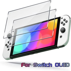 Resim Nintendo Switch OLED için 2 adet HD Temperli Cam Ekran Koruyucu, 9H Sertlik Anti-Çizik Şeffaf Film 
