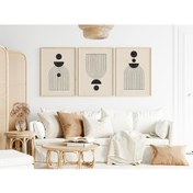 Resim Çerçeveli Modern 3'lü Tablo Seti - Siyahın İhtişamı 3 - Mdrn13 