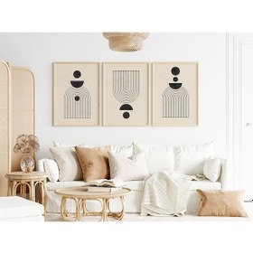 Resim Çerçeveli Modern 3'lü Tablo Seti - Siyahın İhtişamı 3 - Mdrn13 