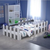 Resim Tuliplifeyapımarket Tuliplife Montessori Karyola Beyaz-Antrasit Çocuk Yatağı -316 Antrasit - Beyaz 