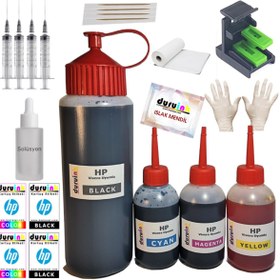 Resim Duruink Hp D1600 D1660 D1663 (300) Kartuş Dolum Seti 500Ml Siyah+3X100Ml Renkli Mürekkep 