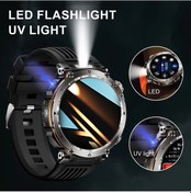 Resim Gaojunshop01 Black Erkek Ve Kadın Spor Akıllı Bileklik Saati, 1.7" Ips Yuvarlak Tam Ekran, 100+ Spor Modu, Flaşlık, Pusula, Arama 