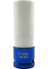 Resim Geeksen 1/2'' Tahrik 17mm Tekerlek Somunu Soketi, Koruyucu Kılıflı Renk Kodlu İz Bırakmayan Darbe Derin Tekerlek Somunu Soketi 