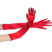 Resim Kadınlar için Şık 53.34cm Uzunlukta Saten Eldivenler - Gelin, Dans & Opera Partileri için Mükemmel | Halloween Moda Aksesuarı 