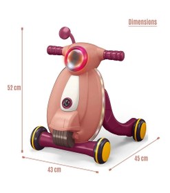 Resim Pembe Işıklı ve Müzikli Multifonksiyonel Bebek Yürüteci 