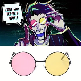 Resim Spamton Karakter Cosplay Gözlükleri Unisex Büyük Yuvarlak Çerçeve Karışık Renkli Lensler Plastik Anti-Reflektif Lens Malzemesi Sıradan Dekoratif Gözlükler Cadılar Bayramı İçin 