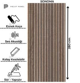Resim Esnek Keçeli Slim Duvar Paneli 100cm Sonoma 