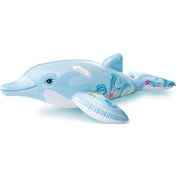 Resim Küçük Yunus Figürlü Tırabzanlı Şişme Deniz Yatağı Çok Renkli 