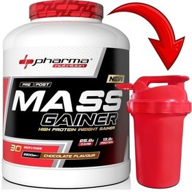Resim Mass Gainer 3300 Gr Çikolata Aromalı Kilo Kas Karbonhidrat Tozu Shaker Hediyesi 